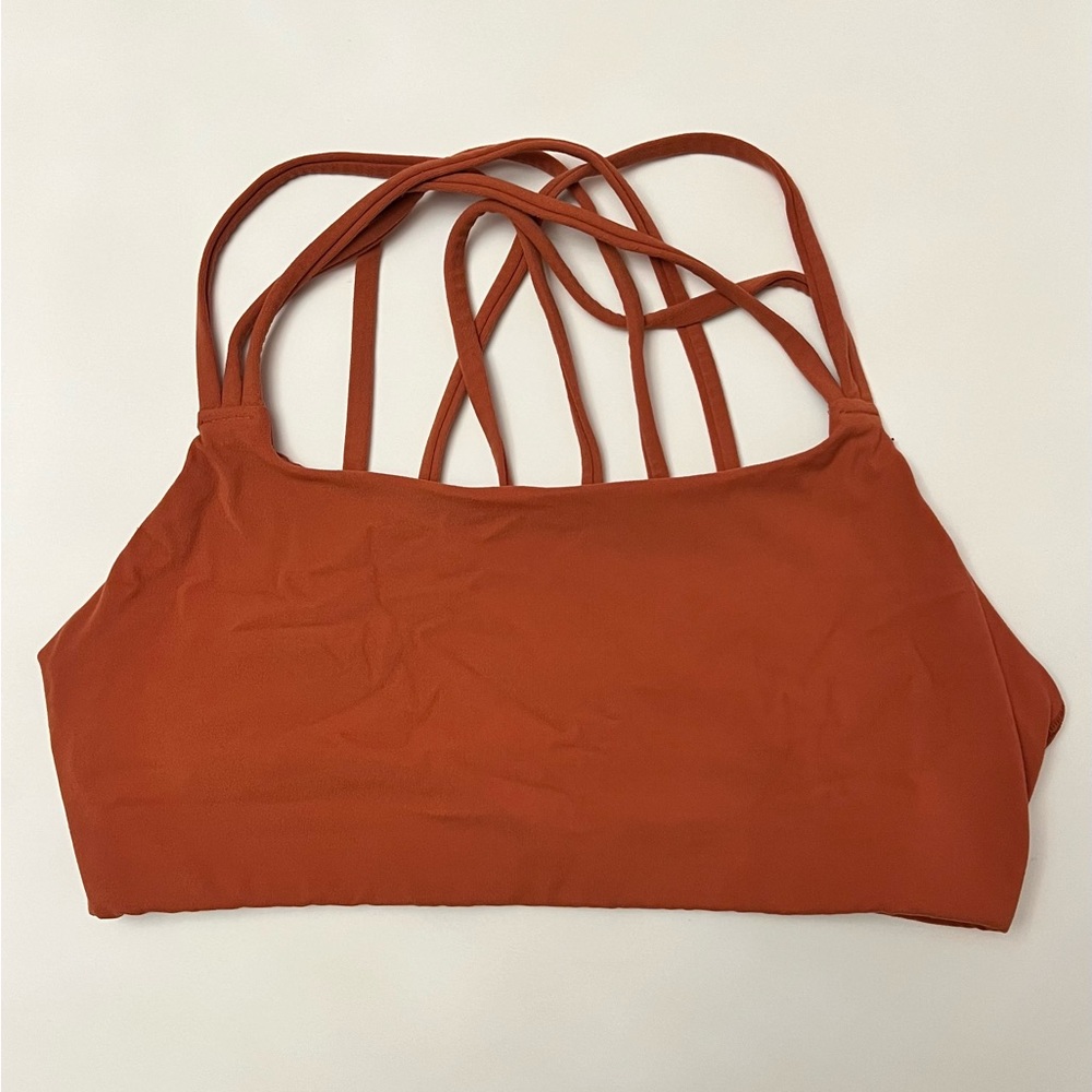 Athleta Orange strappy  Sports Bra small
